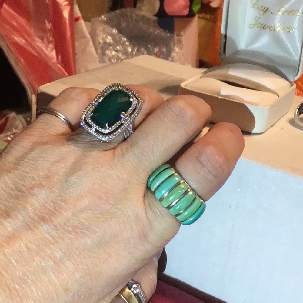 SANEL VINTAGE TURQUOISE BAND RING SIGNED BY ARTIST - Picture 7 of 8